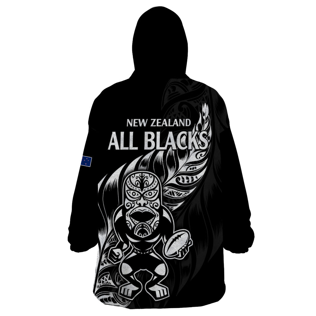 New Zealand All Black Rugby Wearable Blanket Hoodie - Vibe Hoodie Shop