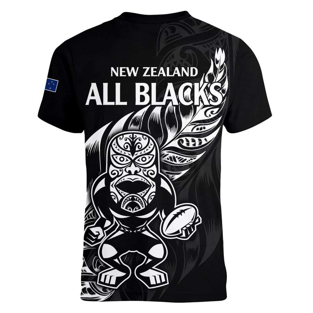 New Zealand All Black Rugby Women V Neck T Shirt - Vibe Hoodie Shop