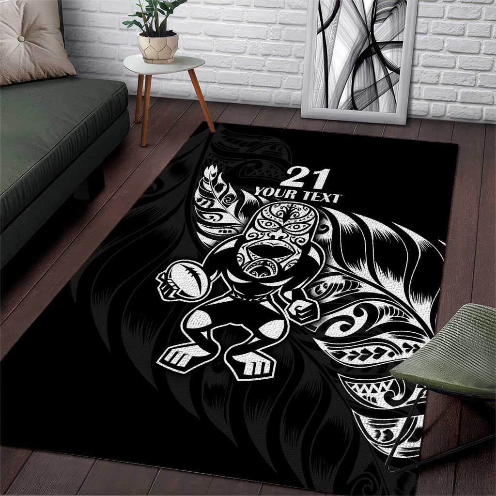 New Zealand Rugby Custom Area Rug Opango All Black Fern - Vibe Hoodie Shop