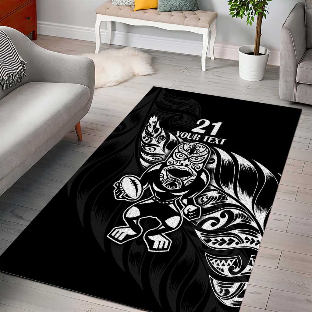 New Zealand Rugby Custom Area Rug Opango All Black Fern - Vibe Hoodie Shop