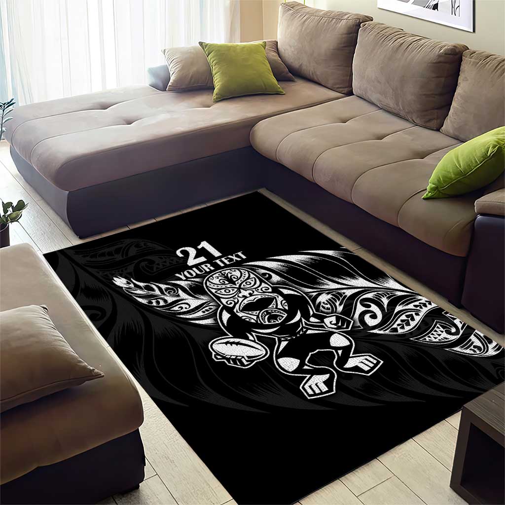 New Zealand Rugby Custom Area Rug Opango All Black Fern - Vibe Hoodie Shop