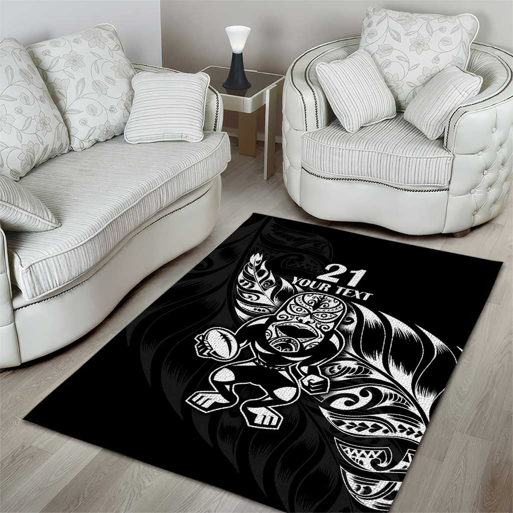 New Zealand Rugby Custom Area Rug Opango All Black Fern - Vibe Hoodie Shop