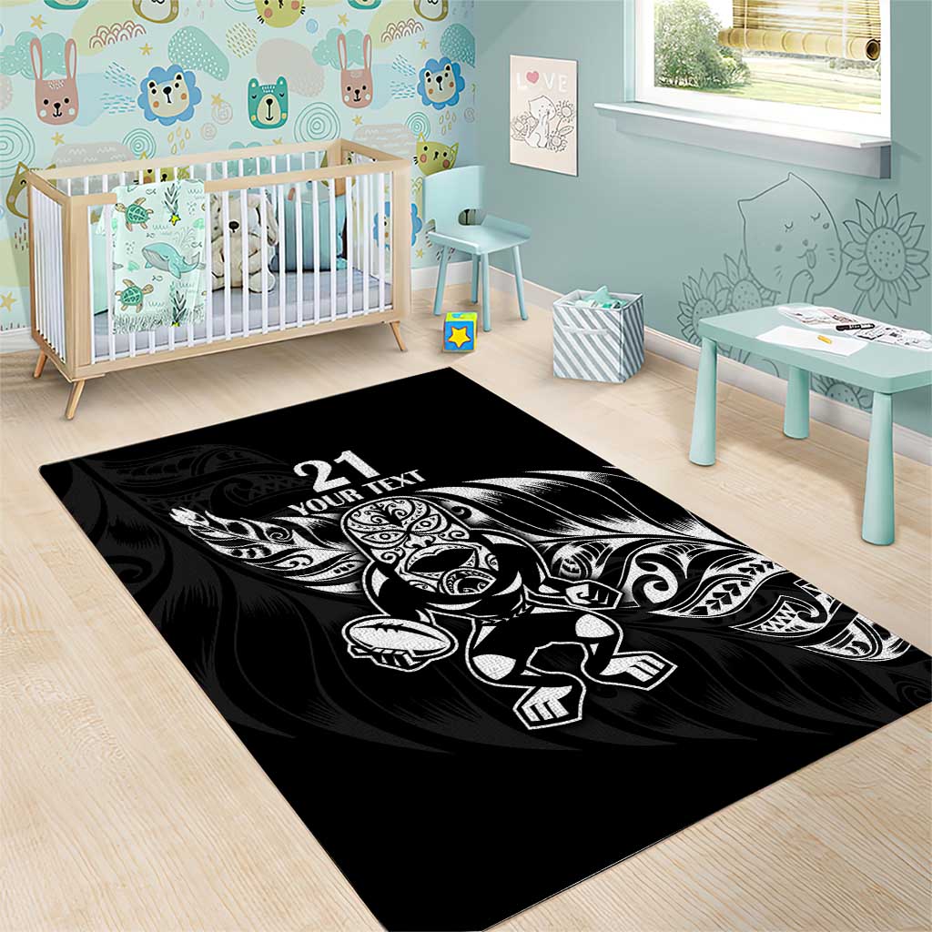 New Zealand Rugby Custom Area Rug Opango All Black Fern - Vibe Hoodie Shop