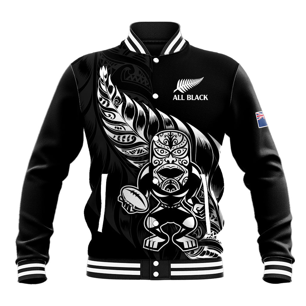 (Custom Text And Number) New Zealand All Black Rugby Baseball Jacket - Vibe Hoodie Shop