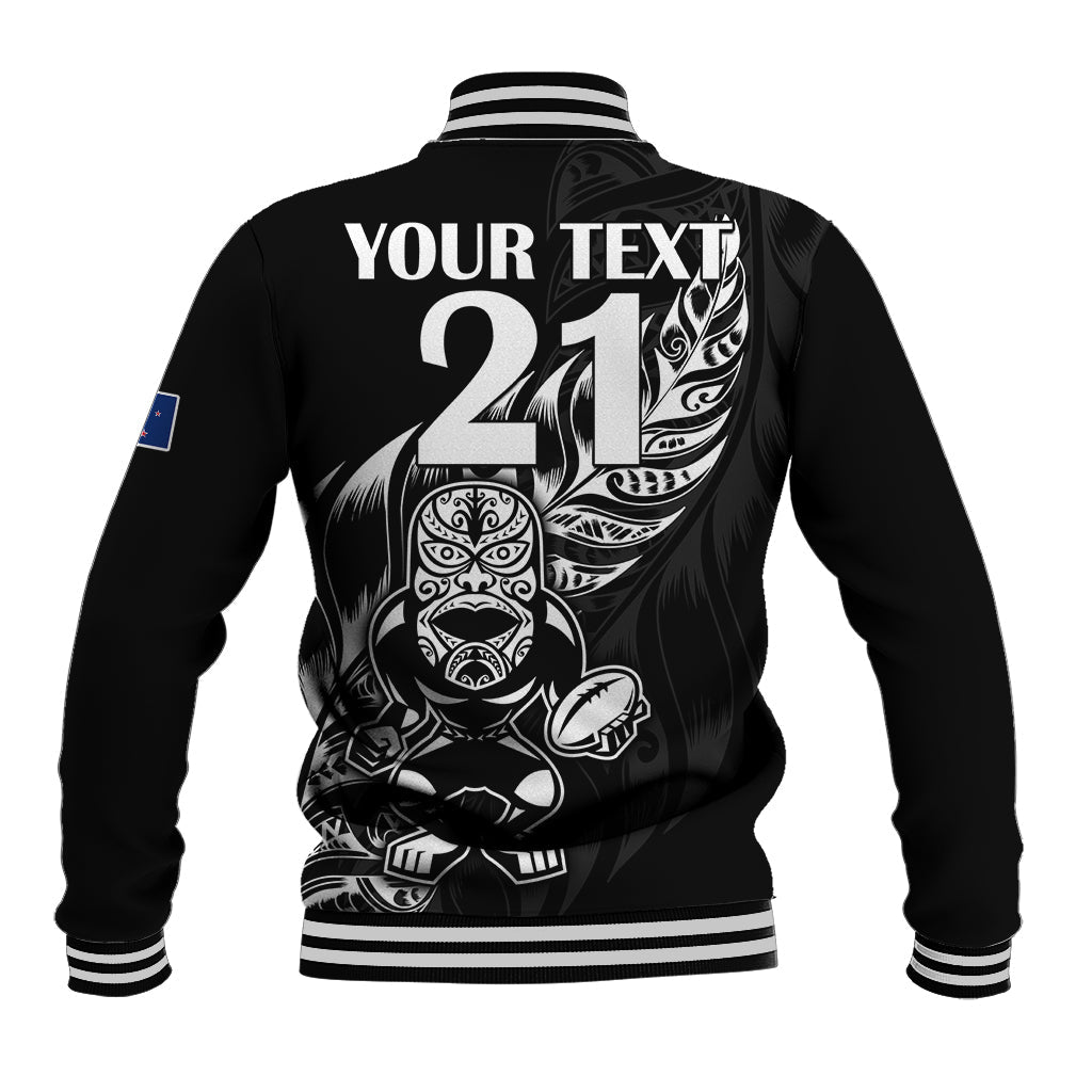 (Custom Text And Number) New Zealand All Black Rugby Baseball Jacket - Vibe Hoodie Shop
