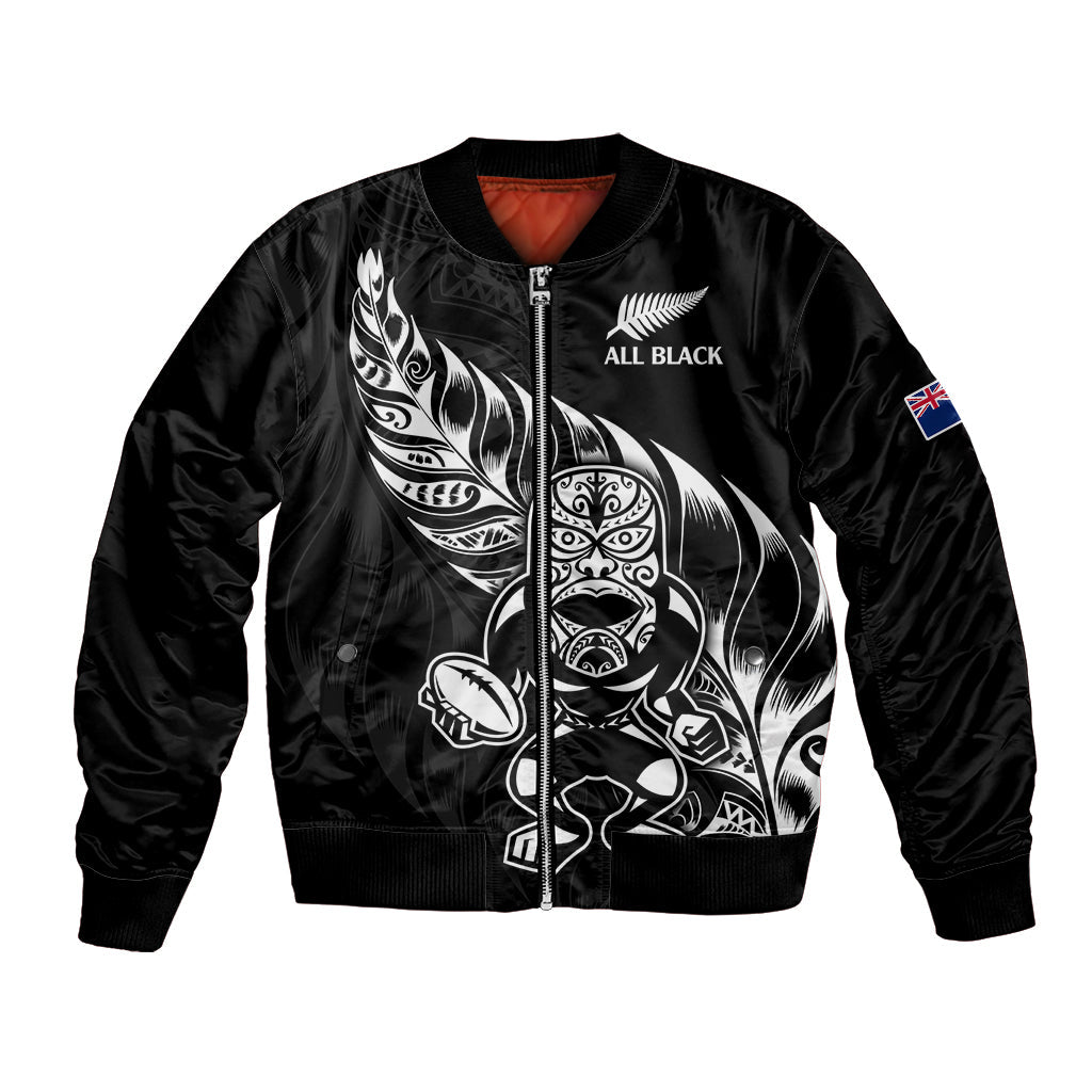 (Custom Text And Number) New Zealand All Black Rugby Bomber Jacket - Vibe Hoodie Shop