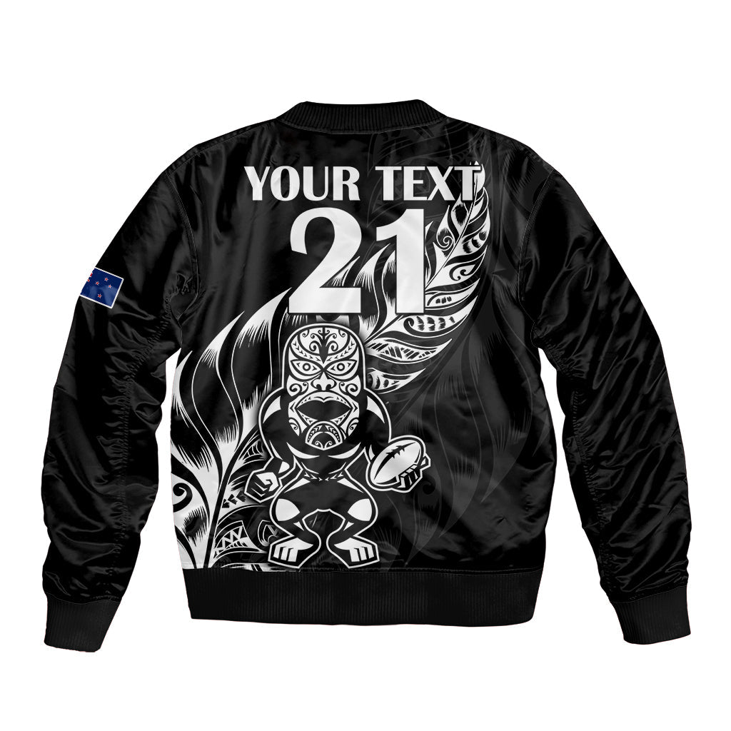 (Custom Text And Number) New Zealand All Black Rugby Bomber Jacket - Vibe Hoodie Shop