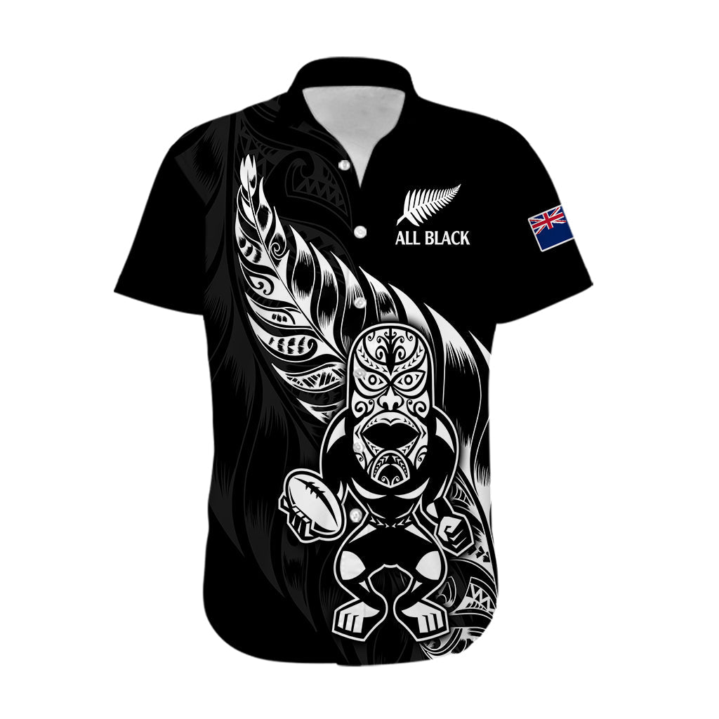 (Custom Text And Number) New Zealand All Black Rugby Hawaiian Shirt - Vibe Hoodie Shop