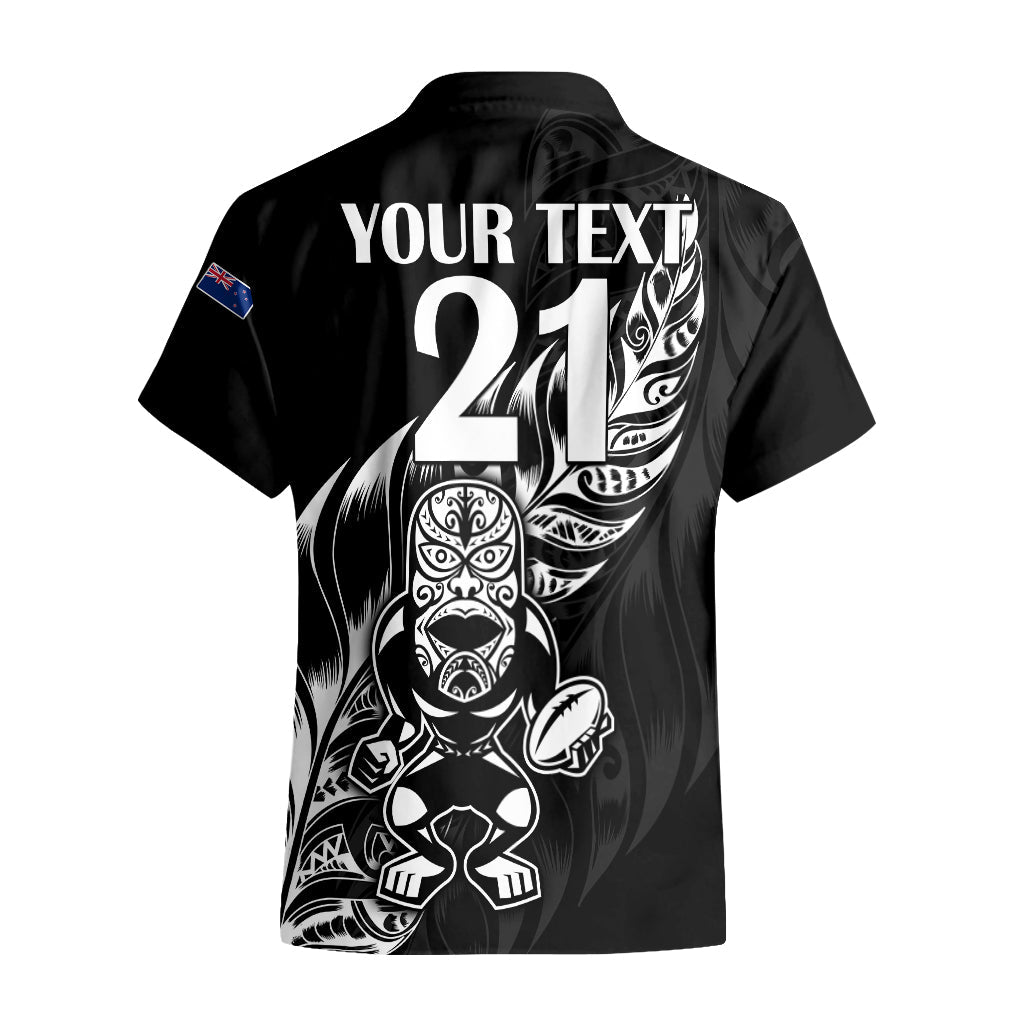 (Custom Text And Number) New Zealand All Black Rugby Hawaiian Shirt - Vibe Hoodie Shop