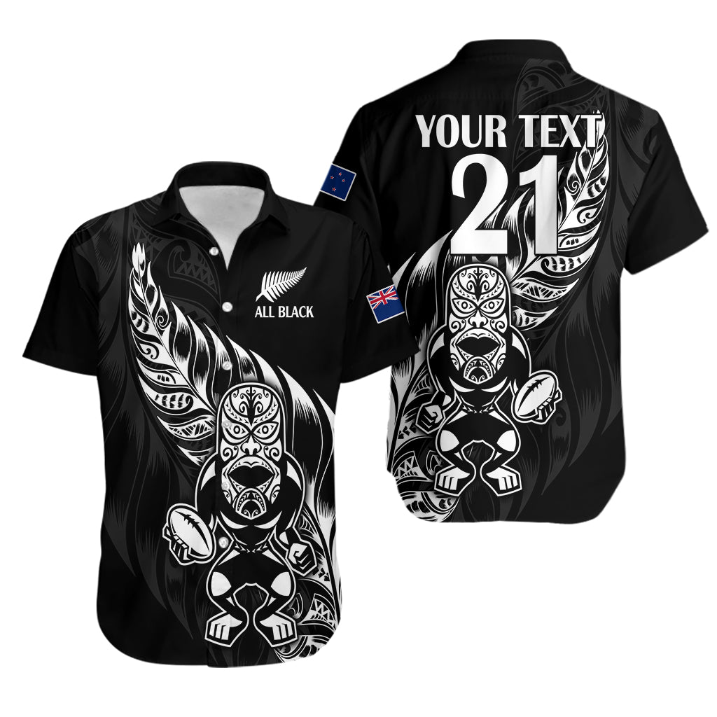 (Custom Text And Number) New Zealand All Black Rugby Hawaiian Shirt - Vibe Hoodie Shop