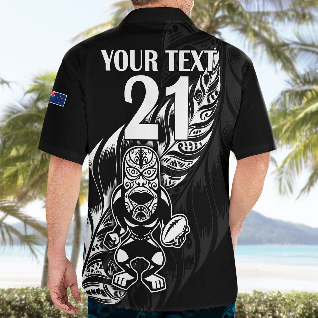 (Custom Text And Number) New Zealand All Black Rugby Hawaiian Shirt - Vibe Hoodie Shop