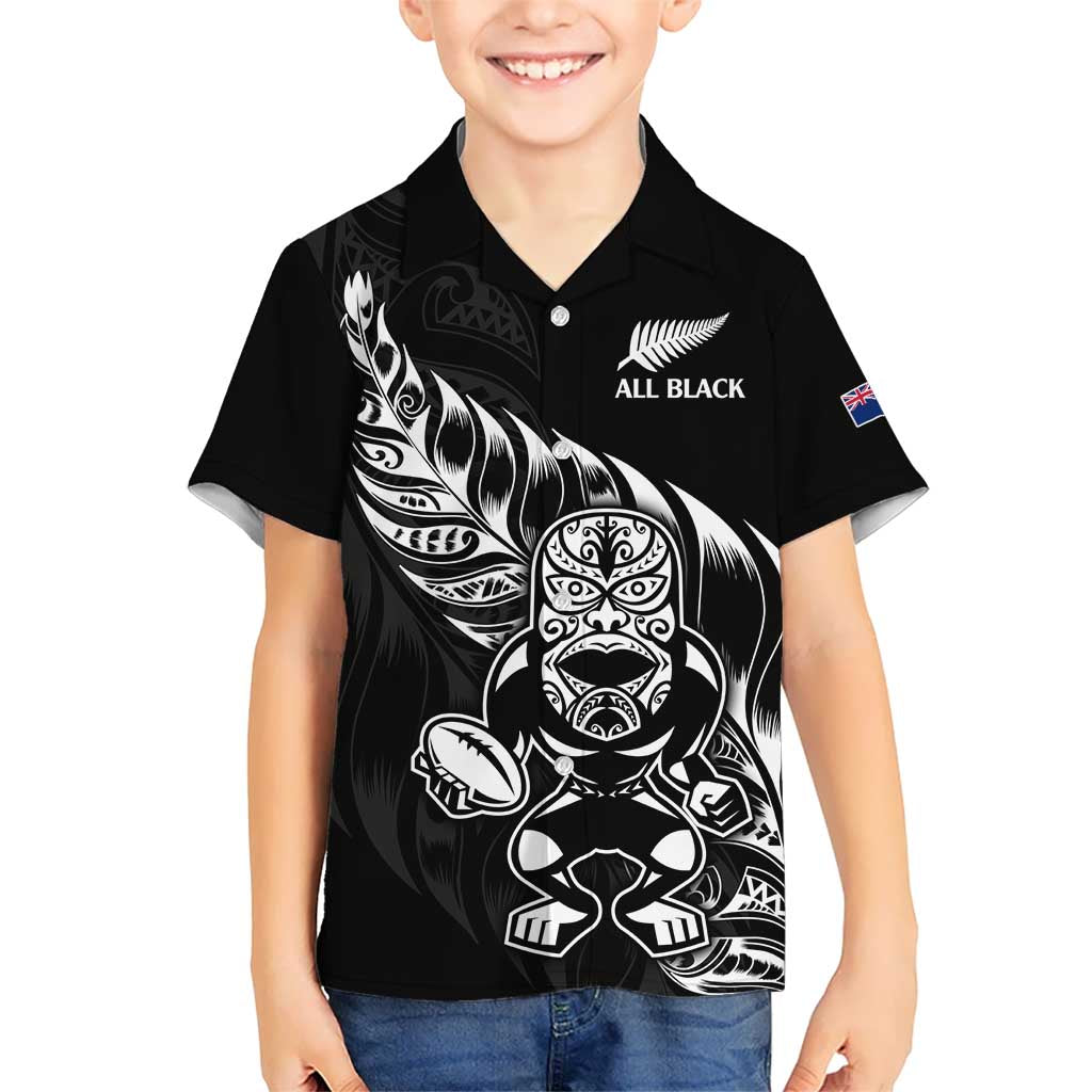 New Zealand Rugby Custom Kid Hawaiian Shirt Opango All Black Fern