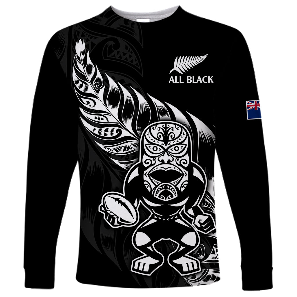 (Custom Text And Number) New Zealand All Black Rugby Long Sleeve Shirt - Vibe Hoodie Shop