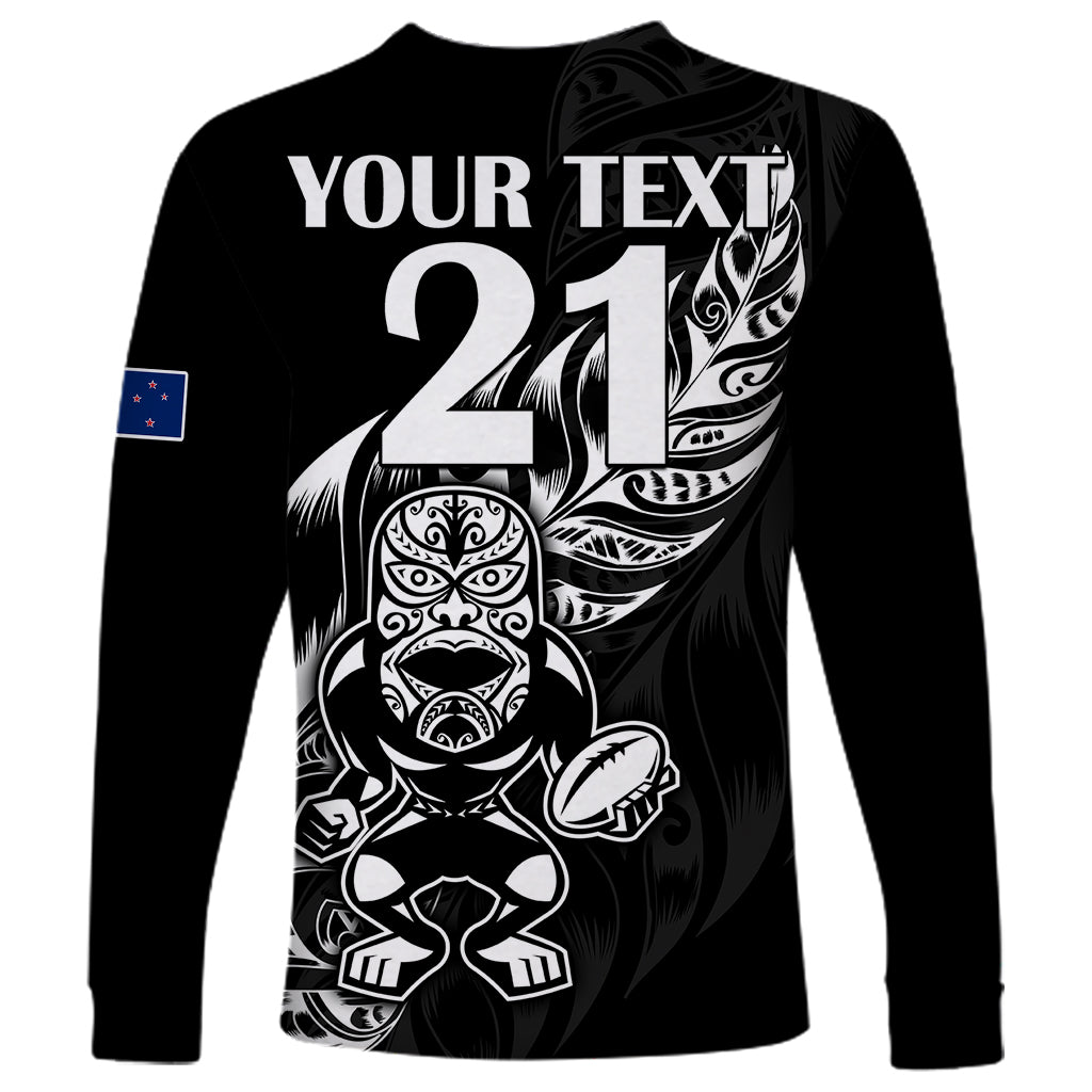 (Custom Text And Number) New Zealand All Black Rugby Long Sleeve Shirt - Vibe Hoodie Shop