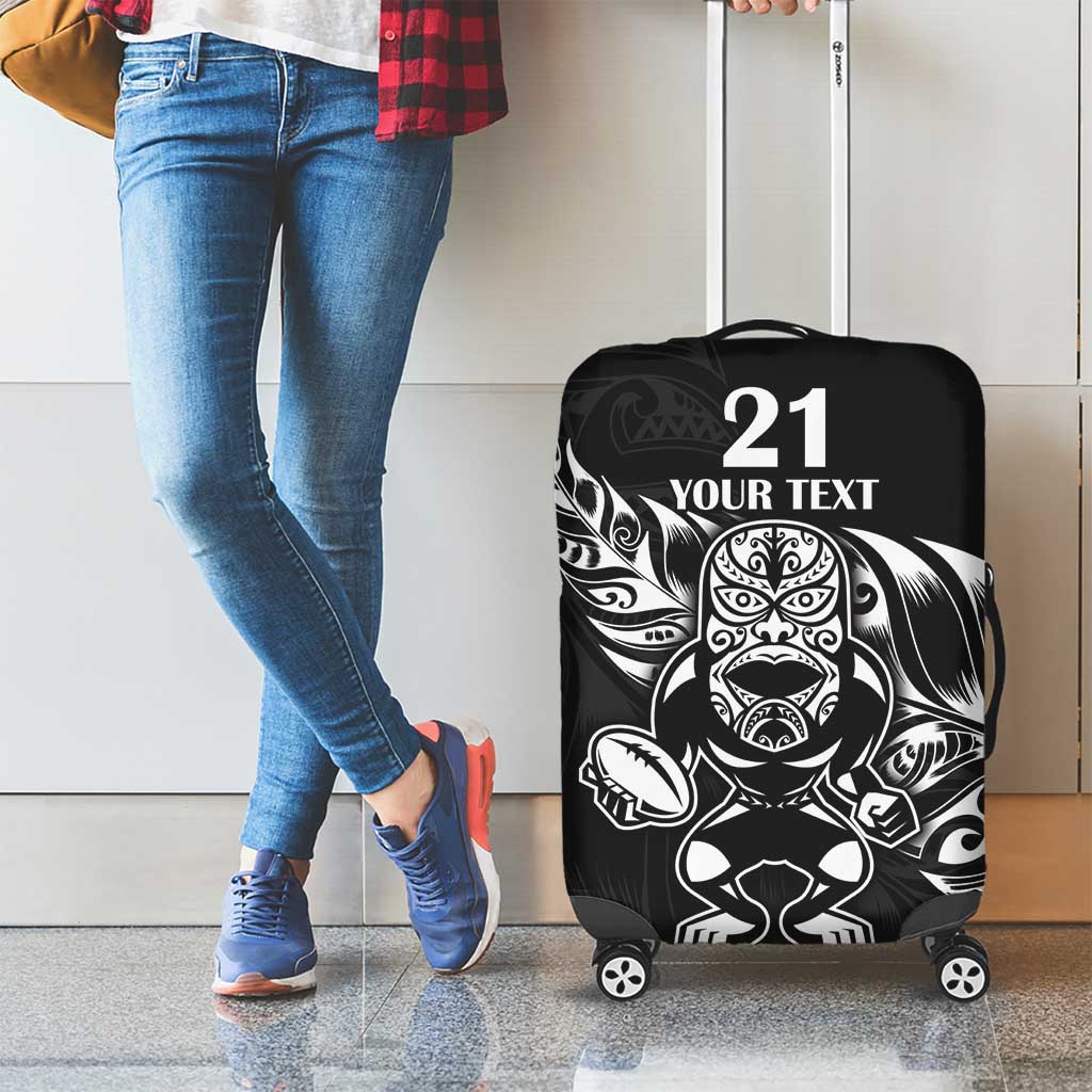 New Zealand Rugby Custom Luggage Cover Opango All Black Fern - Vibe Hoodie Shop