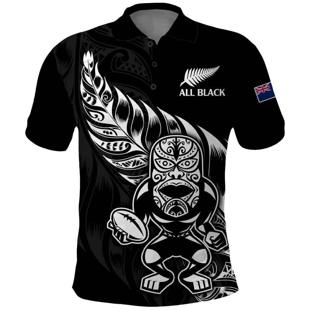 (Custom Text And Number) New Zealand All Black Rugby Polo Shirt LT9 - Vibe Hoodie Shop