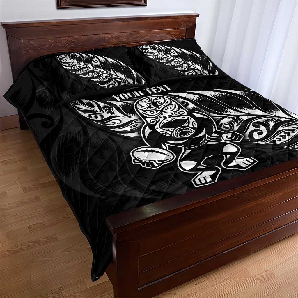 New Zealand Rugby Custom Quilt Bed Set Opango All Black Fern - Vibe Hoodie Shop
