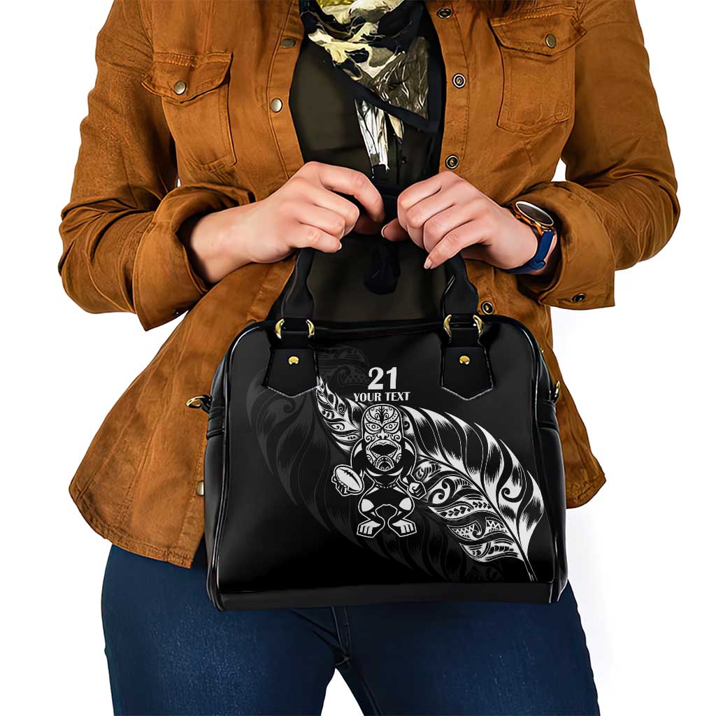 New Zealand Rugby Custom Shoulder Handbag Opango All Black Fern - Vibe Hoodie Shop