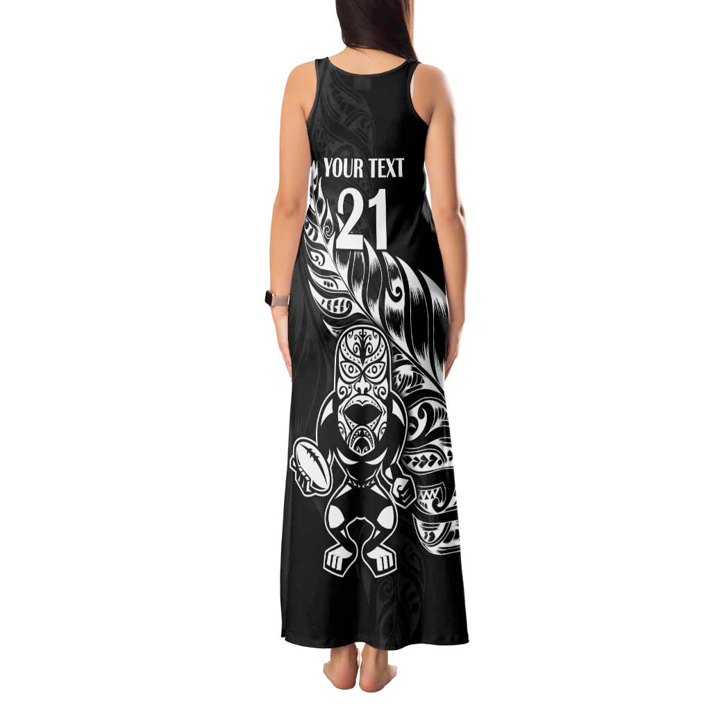 New Zealand Rugby Custom Tank Maxi Dress Opango All Black Fern