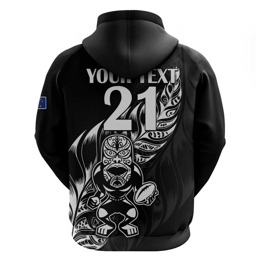 New Zealand Rugby Custom Zip Hoodie Opango All Black Fern - Vibe Hoodie Shop