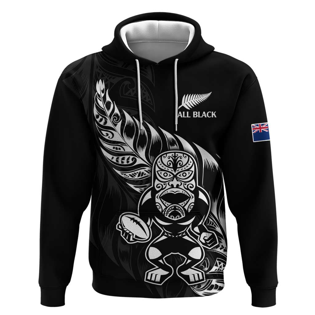 New Zealand Rugby Custom Zip Hoodie Opango All Black Fern - Vibe Hoodie Shop