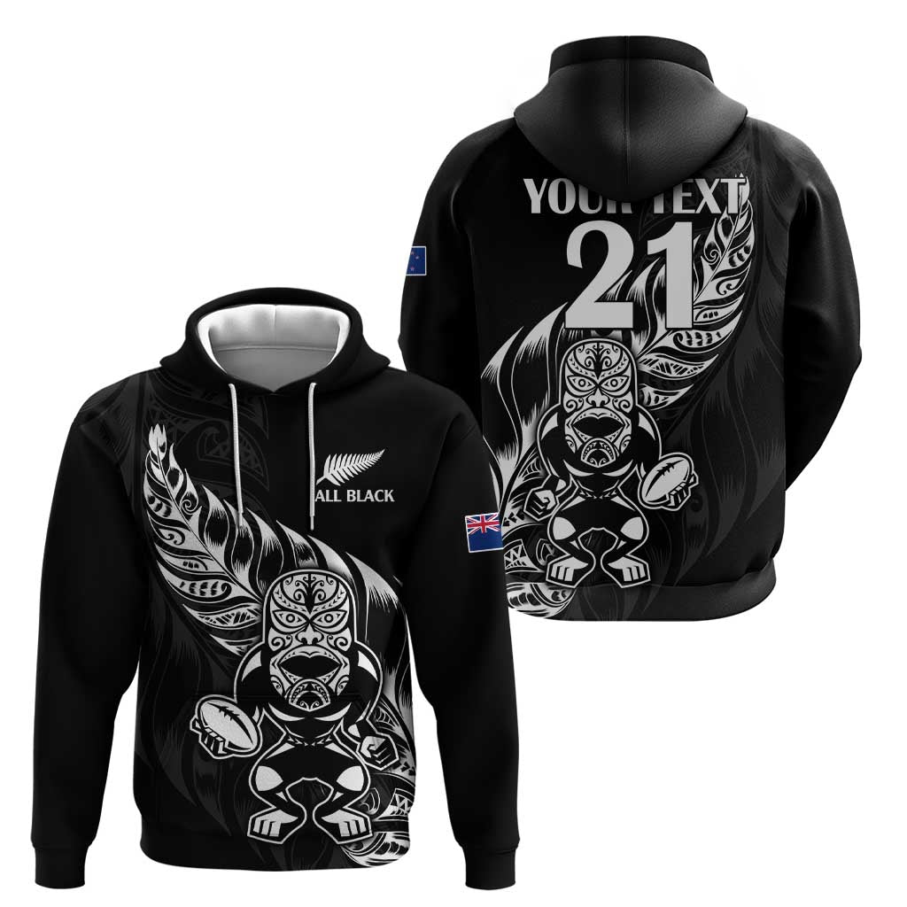 New Zealand Rugby Custom Zip Hoodie Opango All Black Fern - Vibe Hoodie Shop