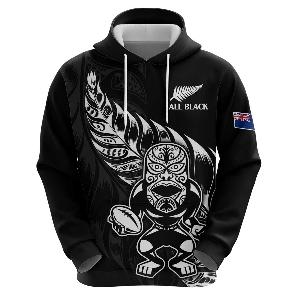 New Zealand Rugby Custom Zip Hoodie Opango All Black Fern - Vibe Hoodie Shop