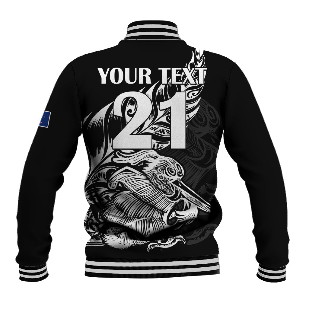 (Custom Text And Number) New Zealand Kiwi Rugby Baseball Jacket - Vibe Hoodie Shop