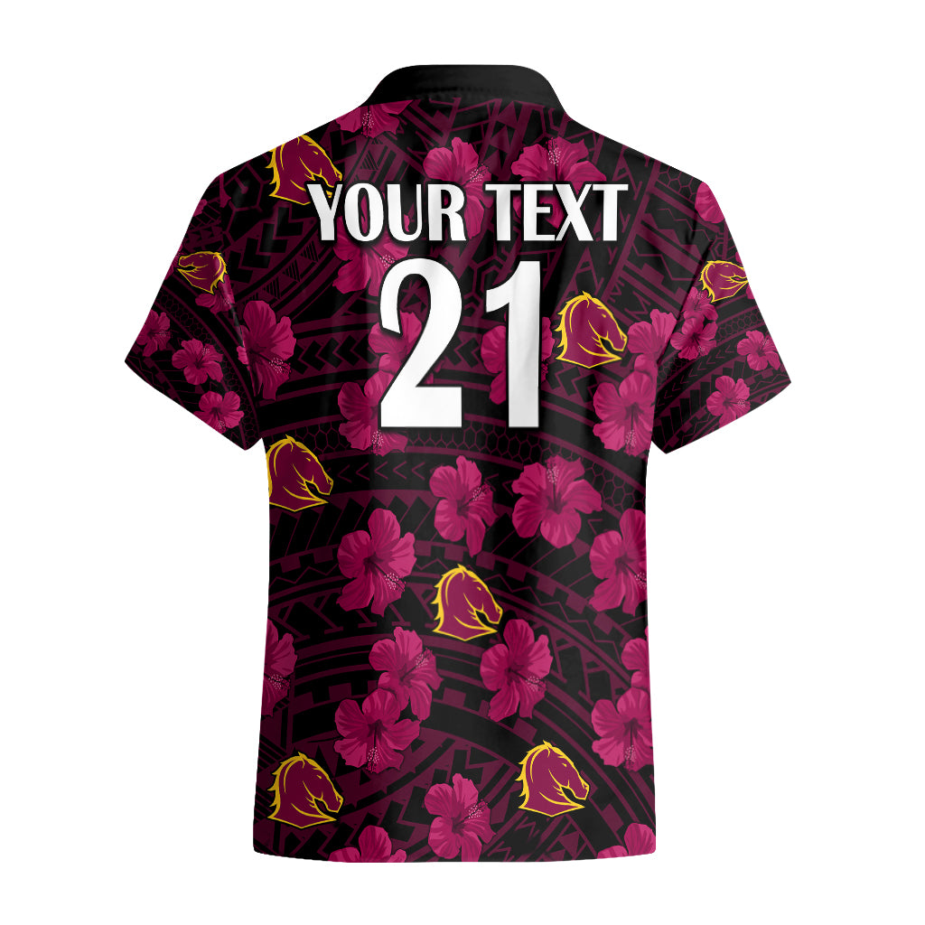 (Custom Text And Number) Broncos Rugby Hawaiian Shirt Polynesian Style With Hibiscus - Vibe Hoodie Shop