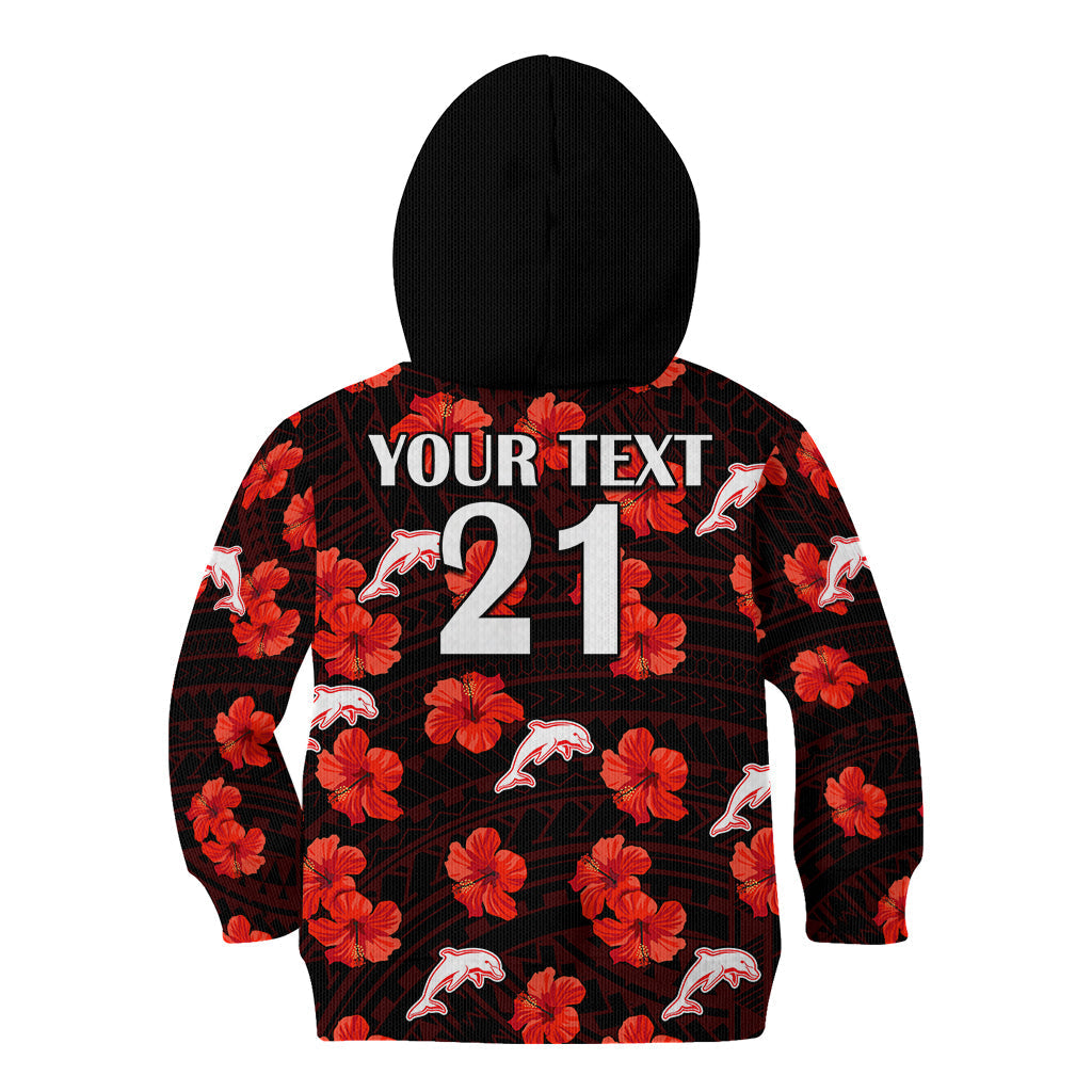 custom-text-and-number-dolphins-rugby-kid-hoodie-polynesian-style-with-hibiscus