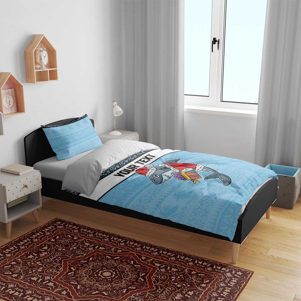 NRL Cronulla-Sutherland Christmas Personalised Bedding Set with Sharkies Santa - Vibe Hoodie Shop