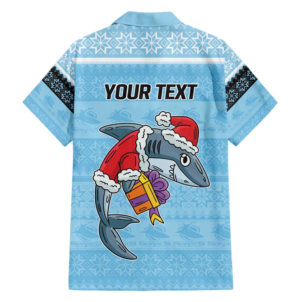 NRL Cronulla-Sutherland Christmas Personalised Hawaiian Shirt with Sharkies Santa - Vibe Hoodie Shop