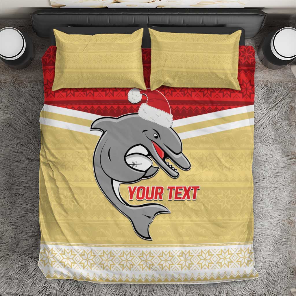 NRL Dolphins Mascot Christmas Personalised Bedding Set God Style - Vibe Hoodie Shop
