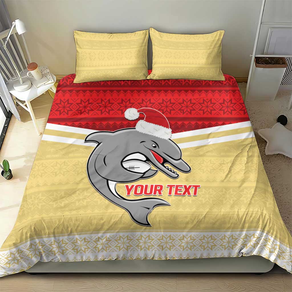 NRL Dolphins Mascot Christmas Personalised Bedding Set God Style - Vibe Hoodie Shop