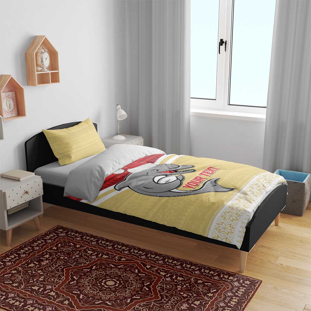 NRL Dolphins Mascot Christmas Personalised Bedding Set God Style - Vibe Hoodie Shop