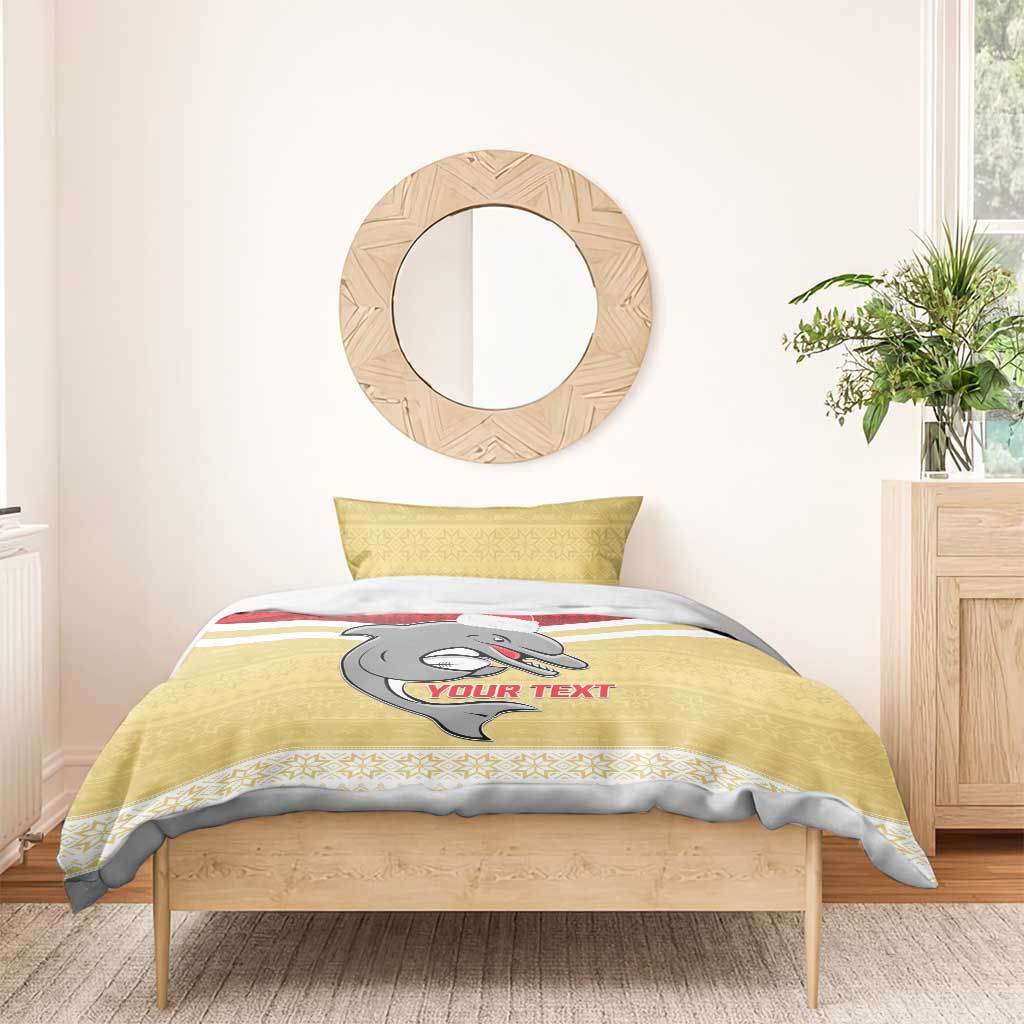 NRL Dolphins Mascot Christmas Personalised Bedding Set God Style - Vibe Hoodie Shop