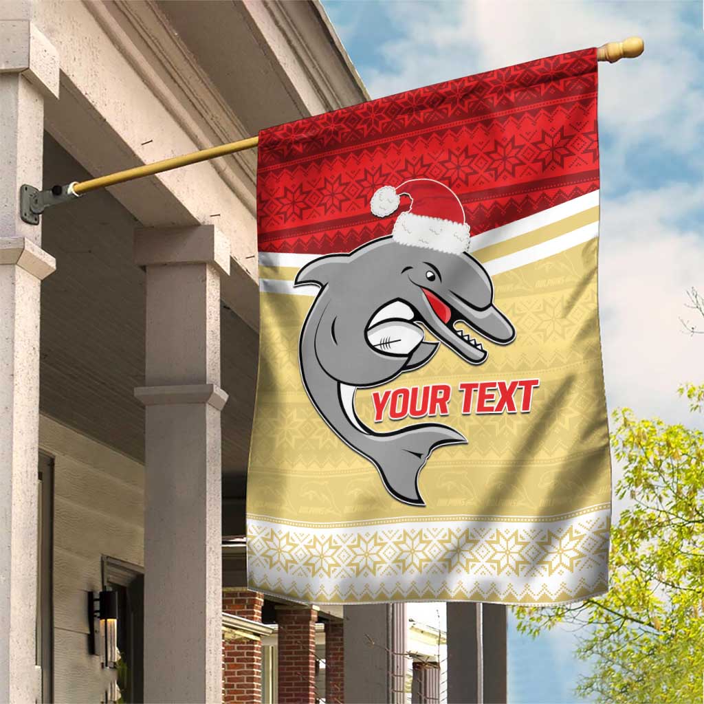 NRL Dolphins Mascot Christmas Personalised Garden Flag God Style - Vibe Hoodie Shop