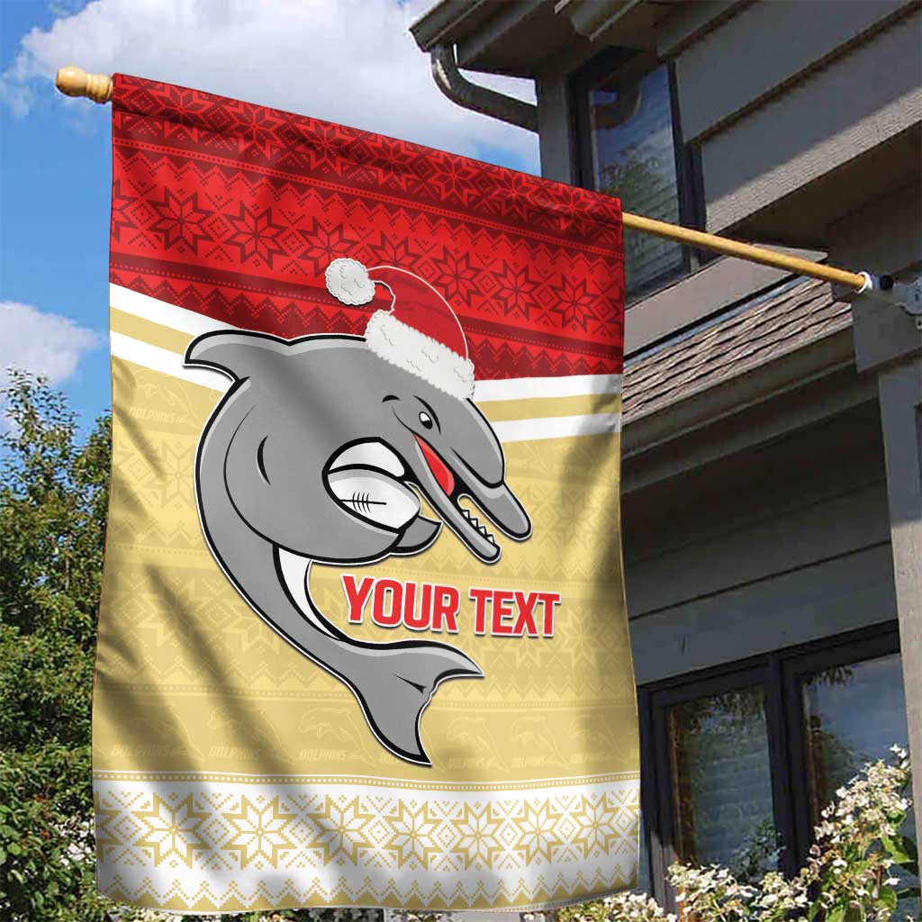 NRL Dolphins Mascot Christmas Personalised Garden Flag God Style - Vibe Hoodie Shop