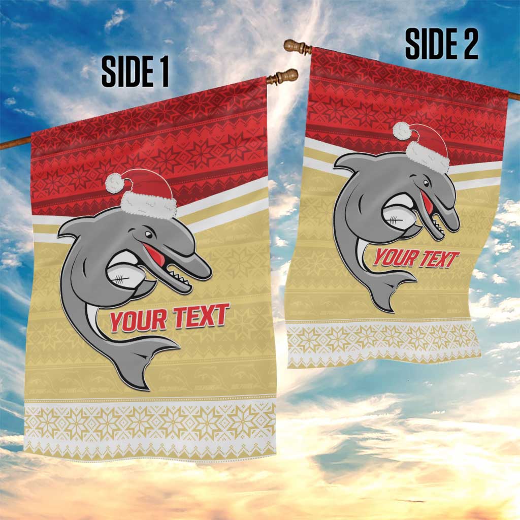NRL Dolphins Mascot Christmas Personalised Garden Flag God Style - Vibe Hoodie Shop