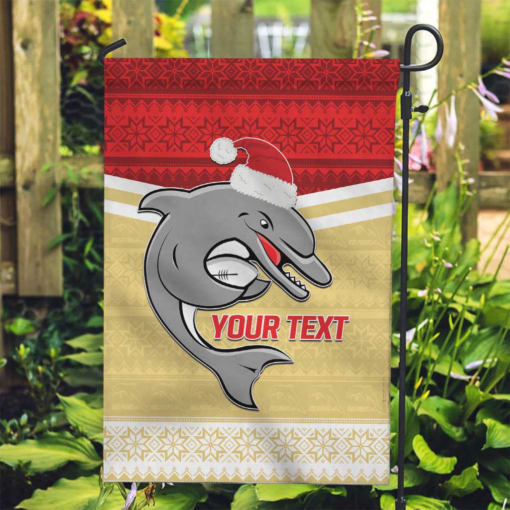 NRL Dolphins Mascot Christmas Personalised Garden Flag God Style - Vibe Hoodie Shop