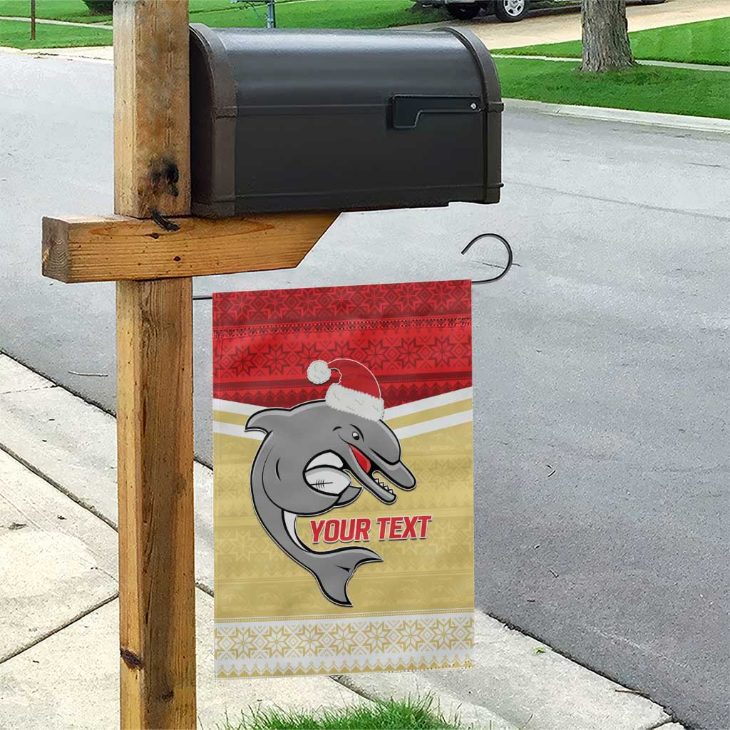 NRL Dolphins Mascot Christmas Personalised Garden Flag God Style - Vibe Hoodie Shop