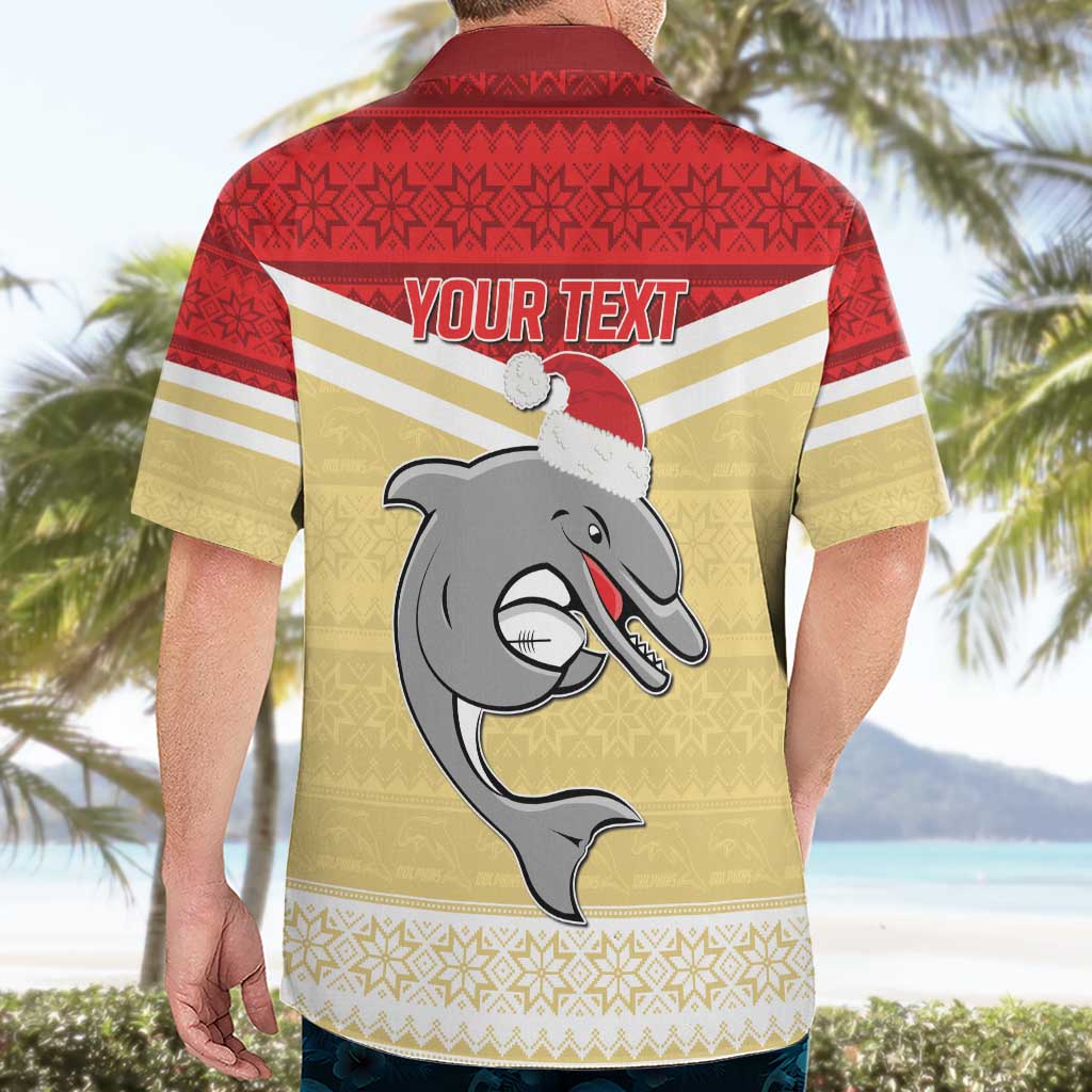 NRL Dolphins Mascot Christmas Personalised Hawaiian Shirt God Style - Vibe Hoodie Shop