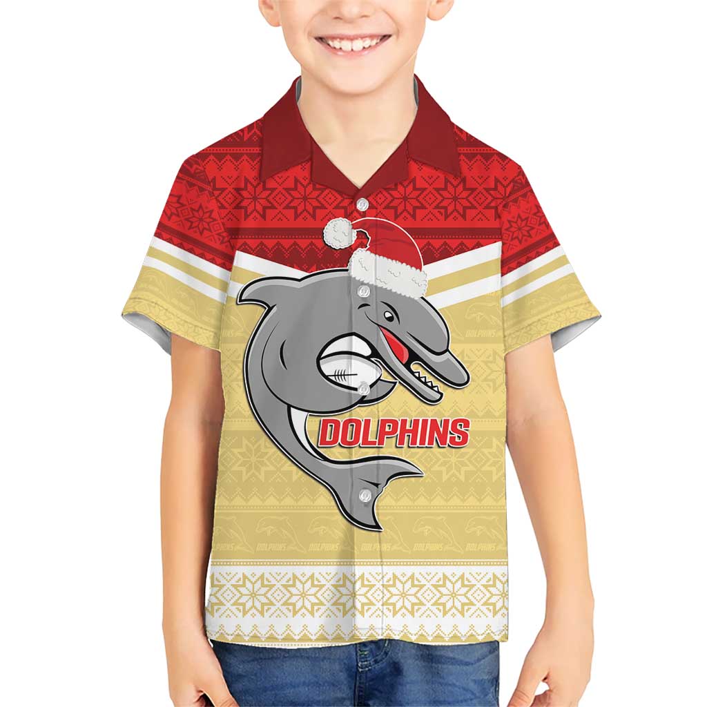 NRL Dolphins Mascot Christmas Personalised Hawaiian Shirt God Style - Vibe Hoodie Shop