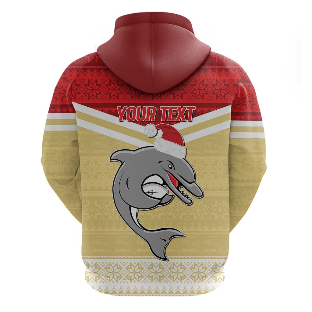 NRL Dolphins Mascot Christmas Personalised Hoodie God Style LT9 - Vibe Hoodie Shop