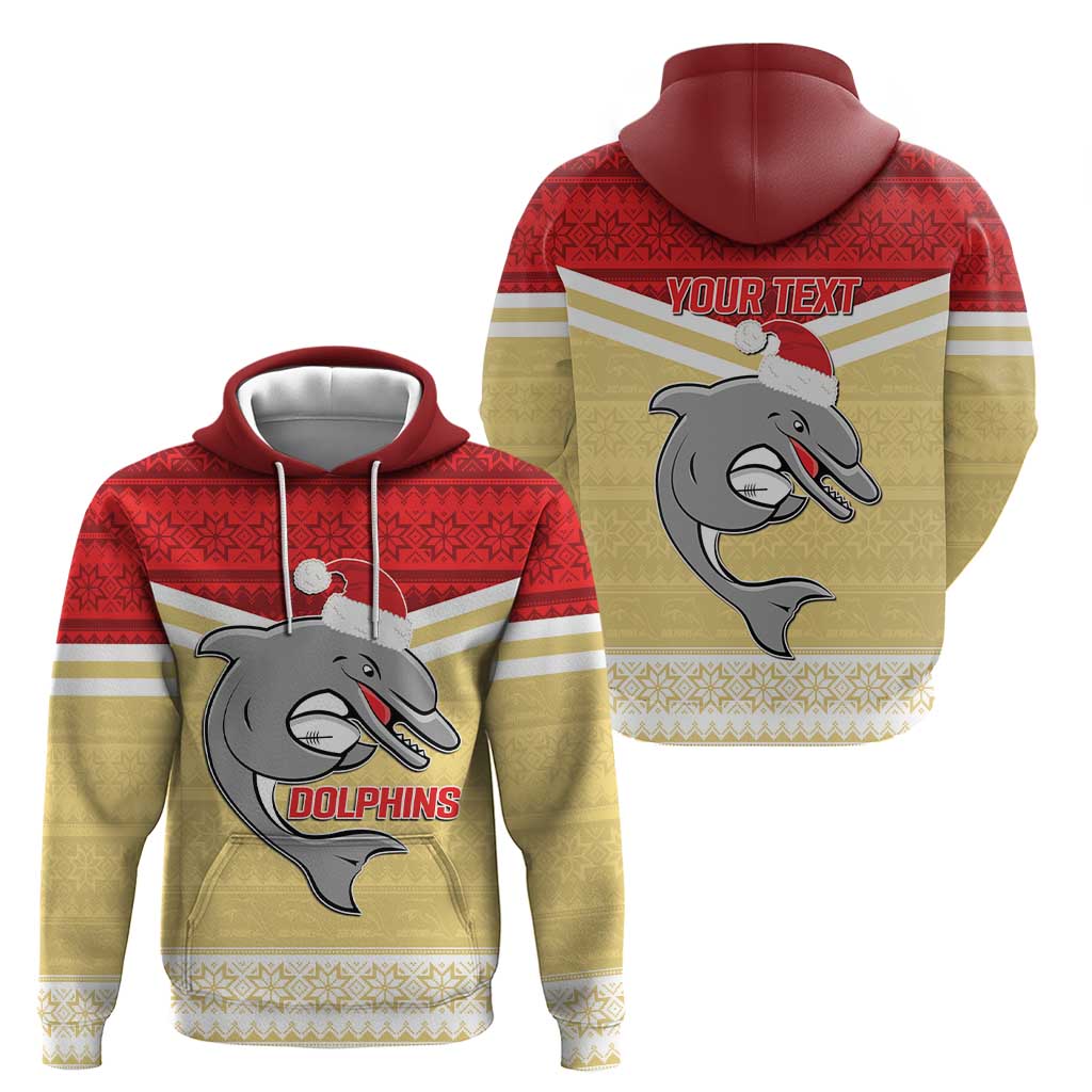 NRL Dolphins Mascot Christmas Personalised Hoodie God Style LT9 - Vibe Hoodie Shop