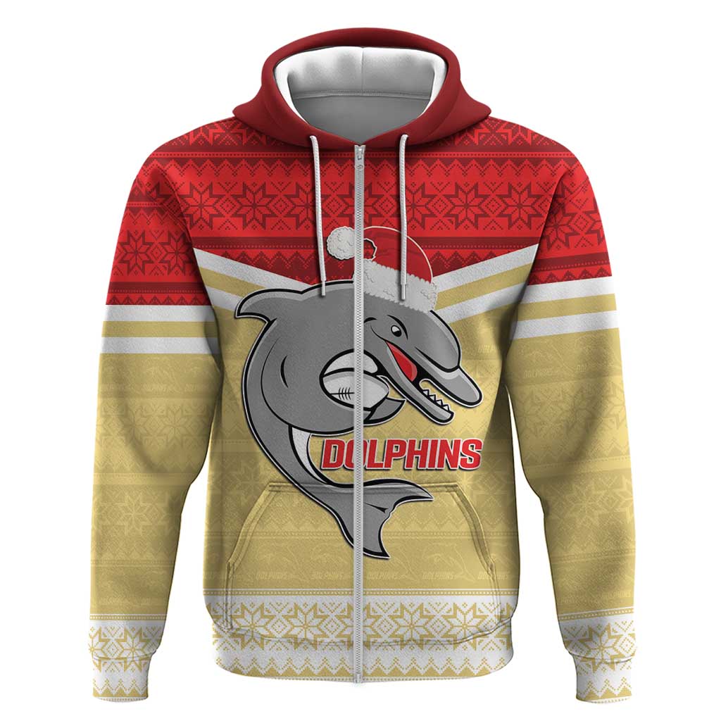NRL Dolphins Mascot Christmas Personalised Hoodie God Style LT9 - Vibe Hoodie Shop