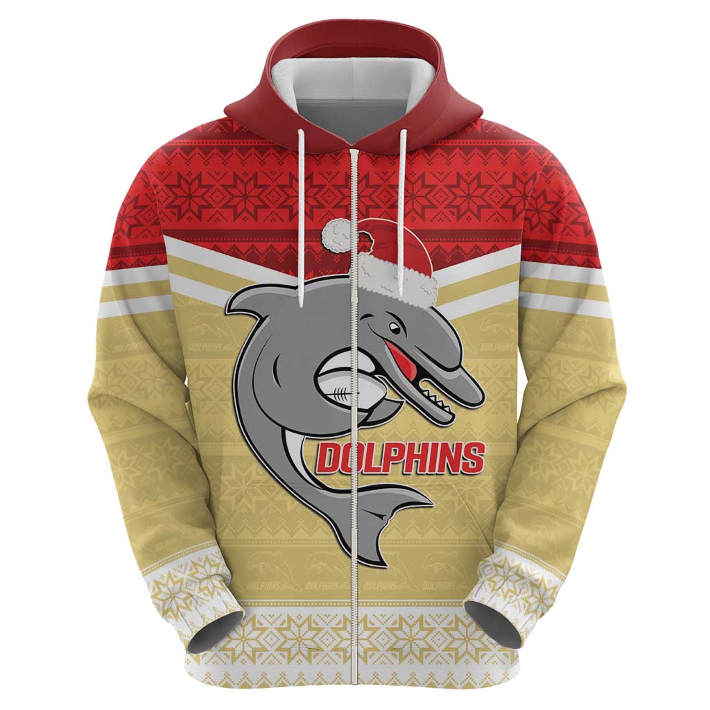 NRL Dolphins Mascot Christmas Personalised Hoodie God Style LT9 - Vibe Hoodie Shop