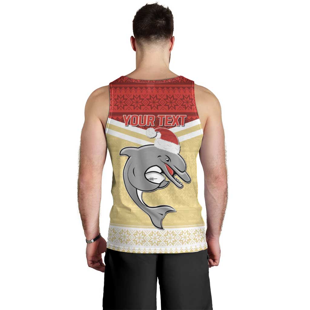 NRL Dolphins Mascot Christmas Personalised Men Tank Top God Style - Vibe Hoodie Shop