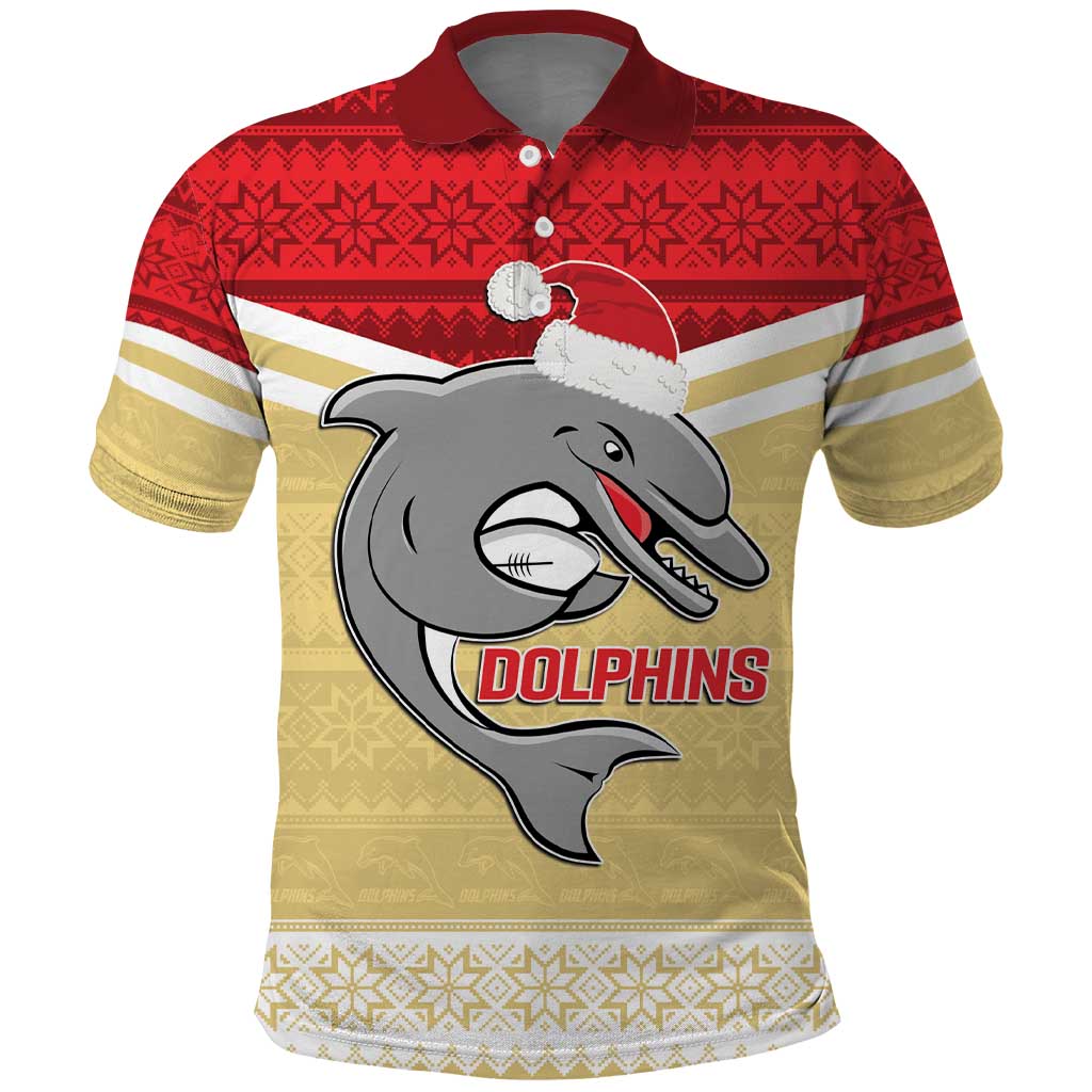 NRL Dolphins Mascot Christmas Personalised Polo Shirt God Style LT9 - Vibe Hoodie Shop