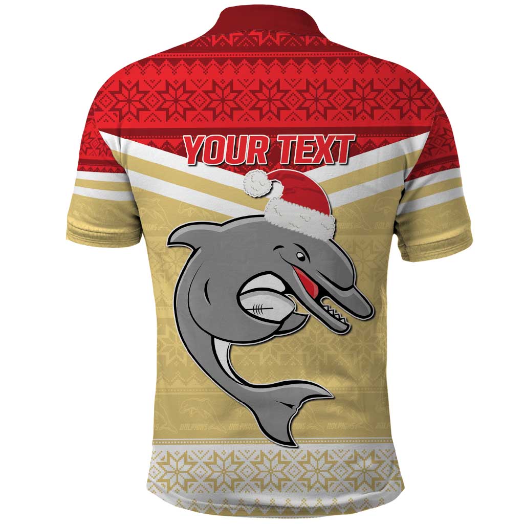 NRL Dolphins Mascot Christmas Personalised Polo Shirt God Style LT9 - Vibe Hoodie Shop
